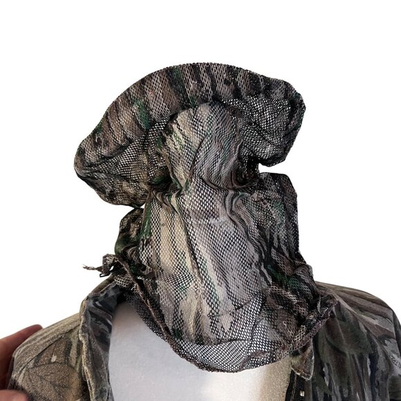 Vintage 10X Mens Medium NWTF Jacket Realtree Camo Hunting Insect Hood Seat Pad - Picture 9 of 13